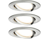 Spoturi Led Incastrate Nova 6, 5w Ø84 Mm, Module Becuri Led Coin Incluse, Nichel Mat, Pachet 3 Bucati