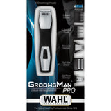 Aparat de tuns barba Wahl 09855-1216, GroomSman Pro, cu 6 pozitii, 3 nivele individuale de tuns, alimentare acumulator, 4 piepteni de ghidare, trimmer pentru precizie, autonomie 60 minute, negru-gri
