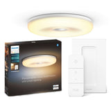 Plafoniera LED inteligenta Philips Hue Struana, Bluetooth, 22W (204W), 2550 lm, lumina ambianta alba (2200-6500K), IP44, 36cm, Alb, Intrerupator cu variator inclus, clasa energetica F