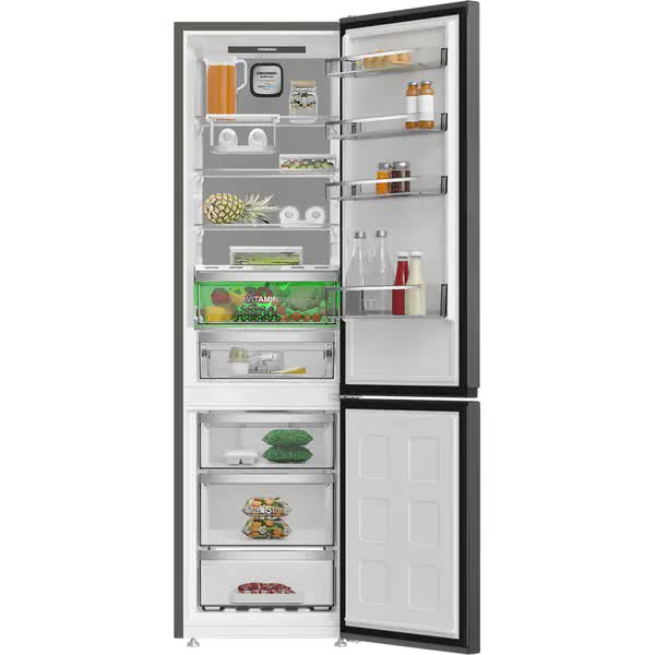 Combina Frigorifica GRUNDIG GKPN66940LXRW, No Frost, 355 l, H 203,5 cm, Clasa C, Dark Inox