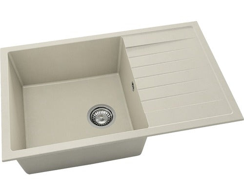Chiuveta Bucatarie Cu O Cuva Fat Avangard 228 80x49 Cm, Cu Picurator, Reversibila, Fatgranit Dark Beige