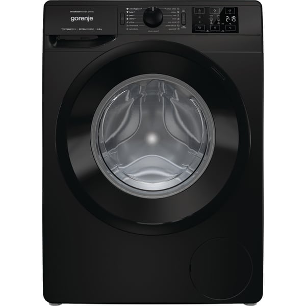 Masina de spalat rufe cu incarcare frontala Gorenje WNEI84AS/B, 8 kg, clasa energetica A, 1400 rpm, SoftSound, Negru