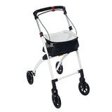 Cadru Ajutator Pentru Mers Interior, Ridder, Rolator Pliabil Cu Roti, Frana De Mana, Cos Si Tava Pentru Alimente, Suport Mobilitate Seniori, Reabilitare, Constructie Ergonomica, Usor De Depozitat, Suporta Pana La 100 Kg, Negru