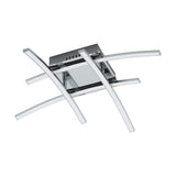 Plafoniera Nevado, EGLO, LED, 4x5W, 1880 lm, 3000K, lumina calda, aluminiu, crom, 50 x 50 x 11.5 cm, IP20
