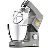 Robot de bucatarie KENWOOD KWL90.004SI Titanium Chef Patissier XL, 1400 W, 6 functii presetate, 2 vase 7 l/ 5 l, 13 trepte viteza, cantar integrat, sistem de incalzire, 4 accesorii, argintiu