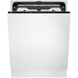 Masina de spalat vase incorporabila AEG FSE73727P, 15 seturi, 7 programe, Clasa D, ProClean, AirDry, QuickSelect, Usa slide, Motor inverter, Brat SatelliteClean, Indicator luminos pe podea, Start intarziat, 60 cm