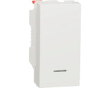 Buton Cu Revenire Schneider Unica, Cu Lumina, Alb