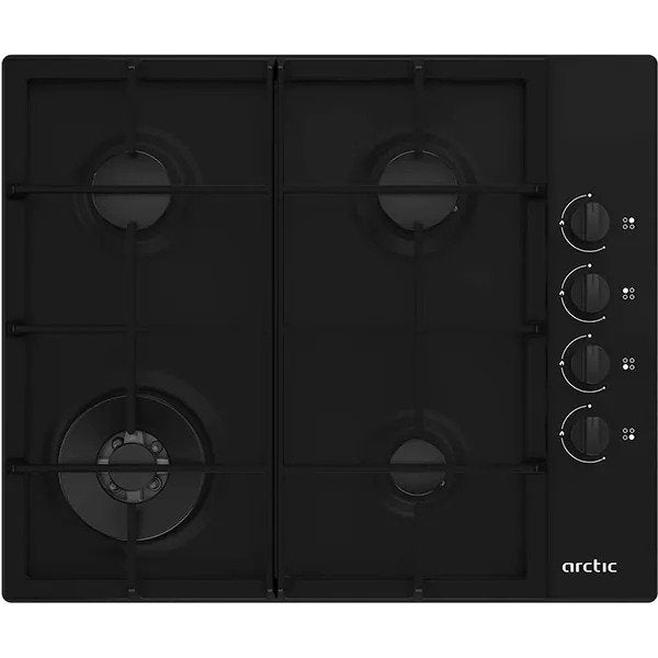 Plita incorporabila Arctic ARGW64125SB , Gaz, 4 arzatoare , Wok, Aprindere electrica, Negru