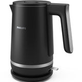 Fierbator cu perete dublu Philips HD9395/90 seria 5000, Capacitate de 1,7 l, Otel inoxidabil, Baza la 360 de grade, Capac cu eliberare cu arc, Protectie impotriva incalzirii in gol, Indicator de ceasca, Negru