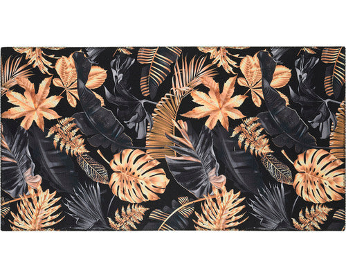 Covor Allegro Model Frunze Tropicale Negru 80x150 Cm