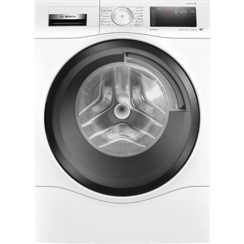Masina de spalat rufe cu uscator Bosch WDU8H543EU, 10 kg Spalare/6 kg Uscare, 1400 RPM, Home Connect, AutoDry, HygieneCare, Clasa A, Alb