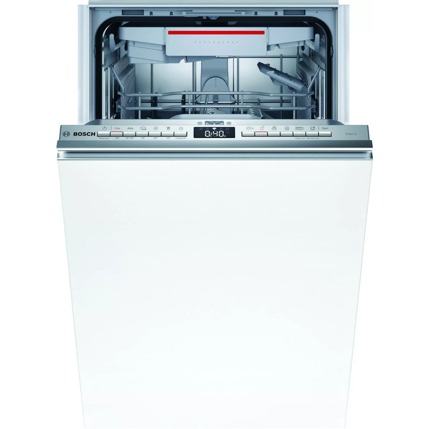 Masina de spalat vase incorporabila Bosch SPV4EMX20E, 10 seturi, 6 programe, ActiveWater, Motor EcoSilence Drive, Clasa D, Home Connect, 45 cm