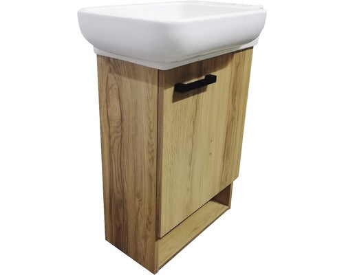 Set Mobilier Baie, Basano Venas, 54 cm Inclusiv Lavoar, Alb