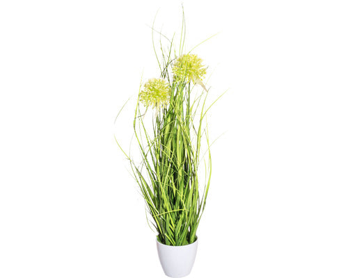 Planta Artificiala Iarba Allium In Ghiveci H 50 Cm Verde