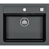 Chiuveta Alveus Atrox 30 negru, material compozit, sifon pop-up inclus, 590x500x200mm