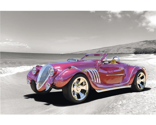 Tablou Canvas Masina Sport Pe Plaja 60x90 Cm
