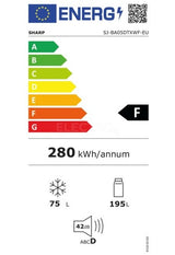 Combina frigorifica SHARP SJ-BA05DTXWF-EU, AdvancedNoFrost, 270 l, H 180 cm, Clasa F, Alb
