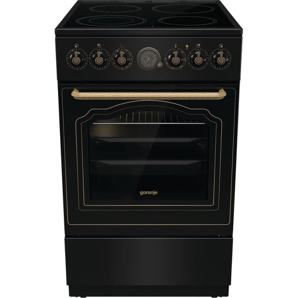 Aragaz GORENJE GECS5B70CLB, 4 arzatoare, Electric, L 50 cm, Grill, Negru