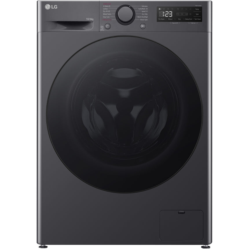 Masina de spalat rufe cu uscator LG F4DR510S2M, 10 kg Spalare, 6 kg Uscare, 1400 rpm, Clasa D, Motor Direct Drive, TurboWash, Negru