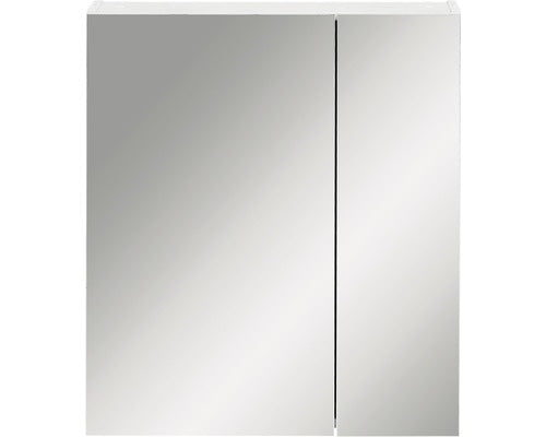 Dulap Baie cu Oglinda SPS 600.1, 2 Usi, PAL, 60x70,7 cm Alb Lucios