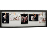 Rama Foto Multipla Neagra, Colaj 5 Poze + Carlige, 70x25 Cm