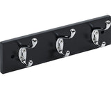 Cuier De Perete Cu 3x2 Carlige Hettich Country 300x80x75 Mm, Lemn Negru Lacuit