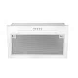 Hota total incorporabila TEKA GFG2 White, 3 viteze, capacitate de evacuare 329 m3/h, filtru metalic, control mecanic, sticla alba