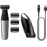 Aparat de tuns/ras corporal PHILIPS BG5021/15 seria 5000, folie hipoalergenica, autonomie 60 minute/ timp incarcare 1 ora, functie incarcare rapida 5 minute, 3 x pieptene pentru corp (2, 3, 5 mm), maner pentru spate, gri