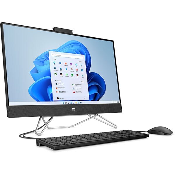 Sistem PC All in One HP 27-cb0008nq, AMD Ryzen 7 5700U pana la 4.3GHz, 27" Full HD, 16GB, 1TB, SSD 512GB, AMD Radeon Graphics, Windows 11 Home, Negru
