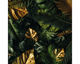 Tablou Sticla Green-gold Foliage 30x30 Cm