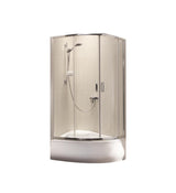 Cabina de dus semirotunda Radaway Premium Plus A 1700, 80x80x170 cm, sticla securizata grafit, profil crom