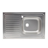 Chiuveta bucatarie inox anticalcar Doruq 1602D cuva pe dreapta 80 x 50 cm