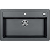 Chiuveta bucatarie Alveus Atrox 40, material compozit, 790x500x200mm, sifon pop-up inclus, Negru