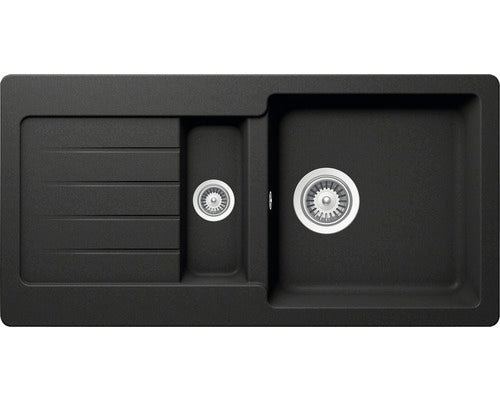 Chiuveta granit Schock Typos D-150S Nero Cristalite 860 x 435 mm, adancime cuva 200 mm, reversibila, montare pe blat
