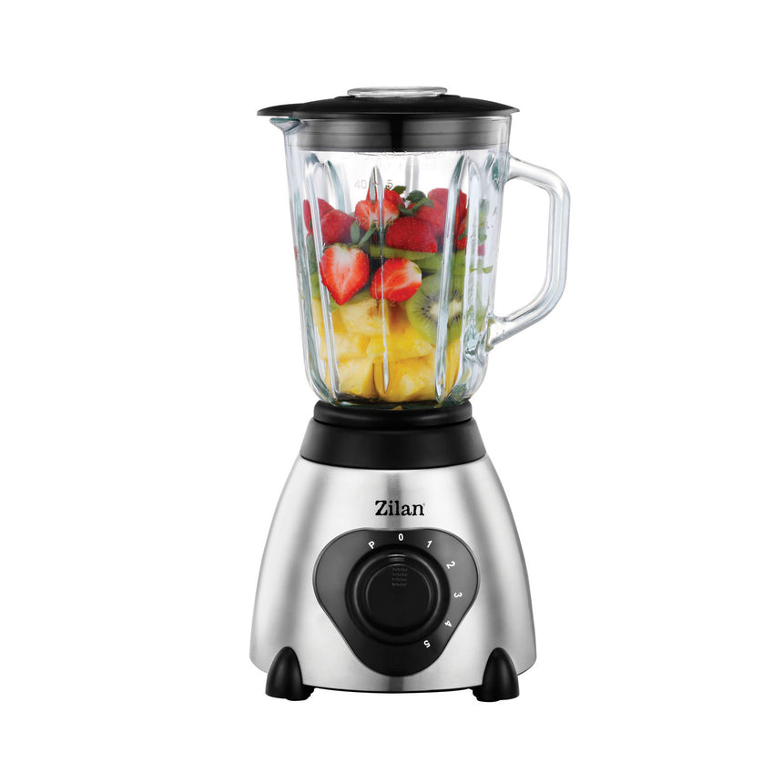 Blender electric stativ ZİLAN ZLN-2782, capacitate 1.5 l, 5 viteze, 600W, cana din sticla