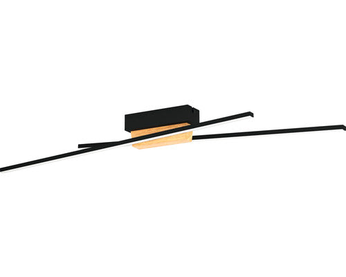 Plafoniera Cu Led Integrat Panagria 2x13w 3120 Lumeni, Negru/lemn