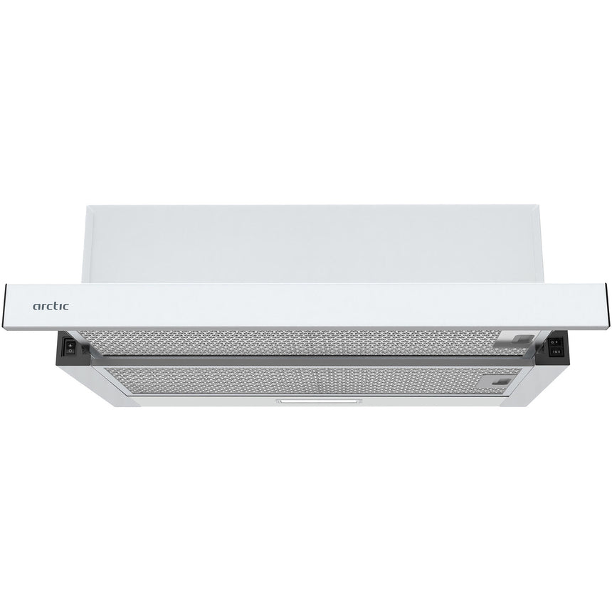 Hota incorporabila telescopica Arctic AHT6132W, Putere de absorbtie 290 mc/h, Filtru metalic, 60 cm, Alb