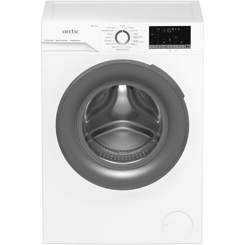 Masina de spalat rufe Arctic APLM2WFSU210411W, 10 Kg, 1400 RPM, 15 Programe, Motor Silent Inverter, ExtraSteam, Prewash, Fast+, Extra Rinse, Drum Clean+Steam, Child Lock, Anticrease, Digital Display, Add-In, Clasa B Alb