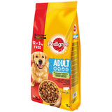 Hrana uscata pentru caini Pedigree Adult cu vita si legume 12Kg + 3Kg