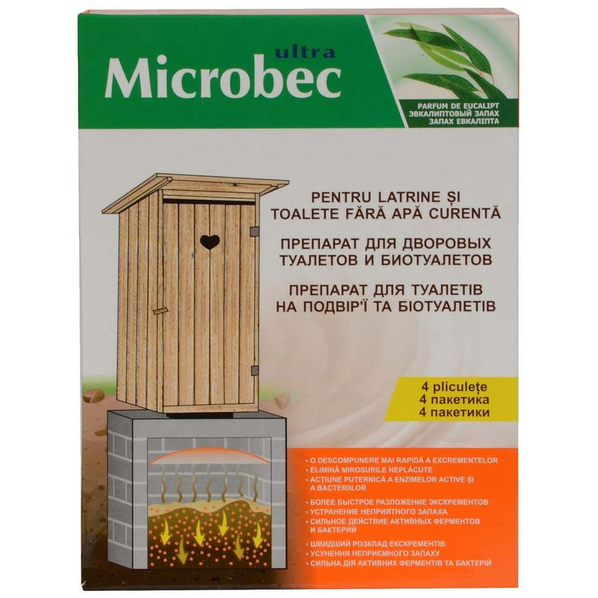 Bros Microbec Tratament Haznale-Latrine si Toalete Uscate 4x30 gr