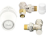 Set Robineti Termostatati Coltar Danfoss 015g5333 1/2”, Cu Cap Termostatic, Alb, 2 bucati