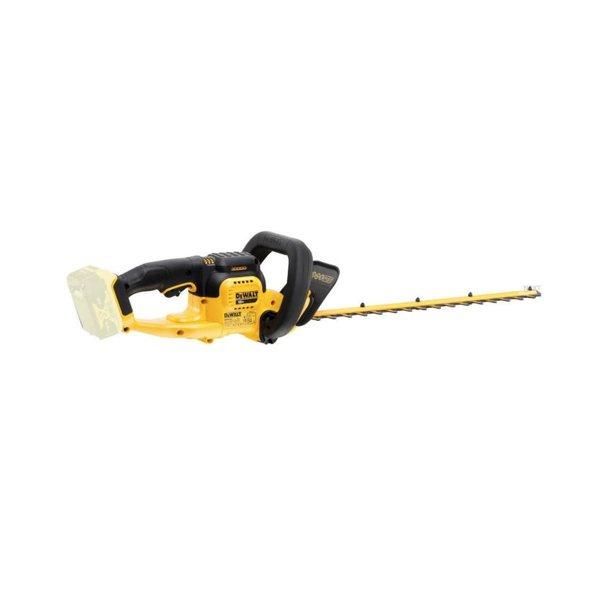 Foarfeca electrica pe acumulator pentru tuns gard viu DeWALT DCMHT563N, 18V XR, lungime lama 55 cm, distanta intre dinti 25 mm, autonomie pana la 75 minute, sistem de protectie, fara incarcator si acumulator in setul de livrare