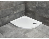 Cadita De Dus Semirotunda Radaway Delos E 90x80x4,5 Cm Acril Alb Sde8090-01r