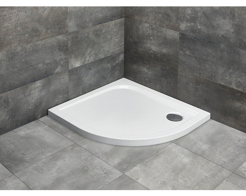 Cadita De Dus Semirotunda Radaway Delos E 90x80x4,5 Cm Acril Alb Sde8090-01r