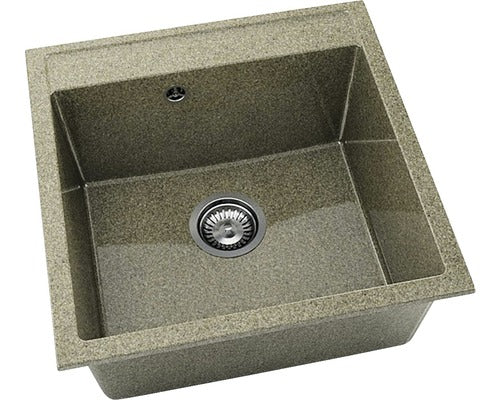 Chiuveta Bucatarie Cu O Cuva Fat Avangard 225 51x51 Cm, Fara Picurator, Granixit Walnut Toffee