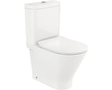 Vas WC stativ Roca The Gap, fara margine clatire, cu evacuare dubla, Alb