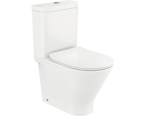 Vas WC stativ Roca The Gap, fara margine clatire, cu evacuare dubla, Alb