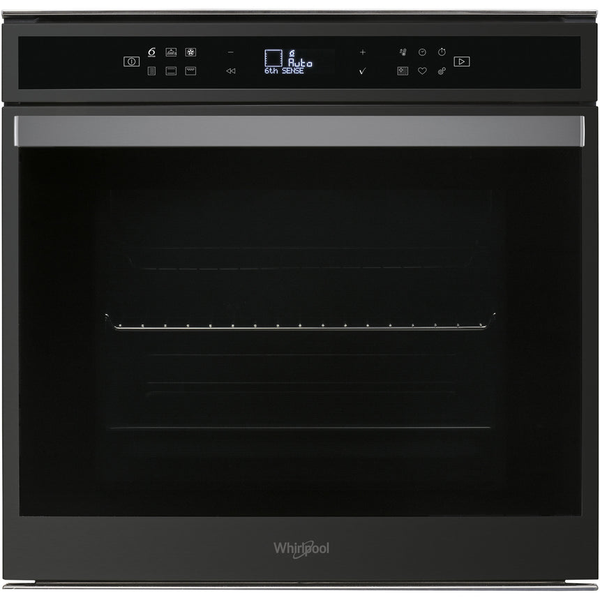 Cuptor incorporabil Whirlpool W6OM44S1PBS, Electric, 73 l, Autocuratare piroliza, Tehnologia 6TH Sense, Clasa A+, Ready2Cook, Grill, Negru