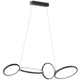 Lustra LED integrat Trio Rondo, cu intrerupator dimmer, 37W, 3300 lm, 3000K, IP20, Negru mat