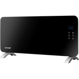 Convector electric de podea Concept KS4000, 2000 W, Telecomanda, 2 trepte, Termostat reglabil, Display LED, Kit montare, Sticla neagra